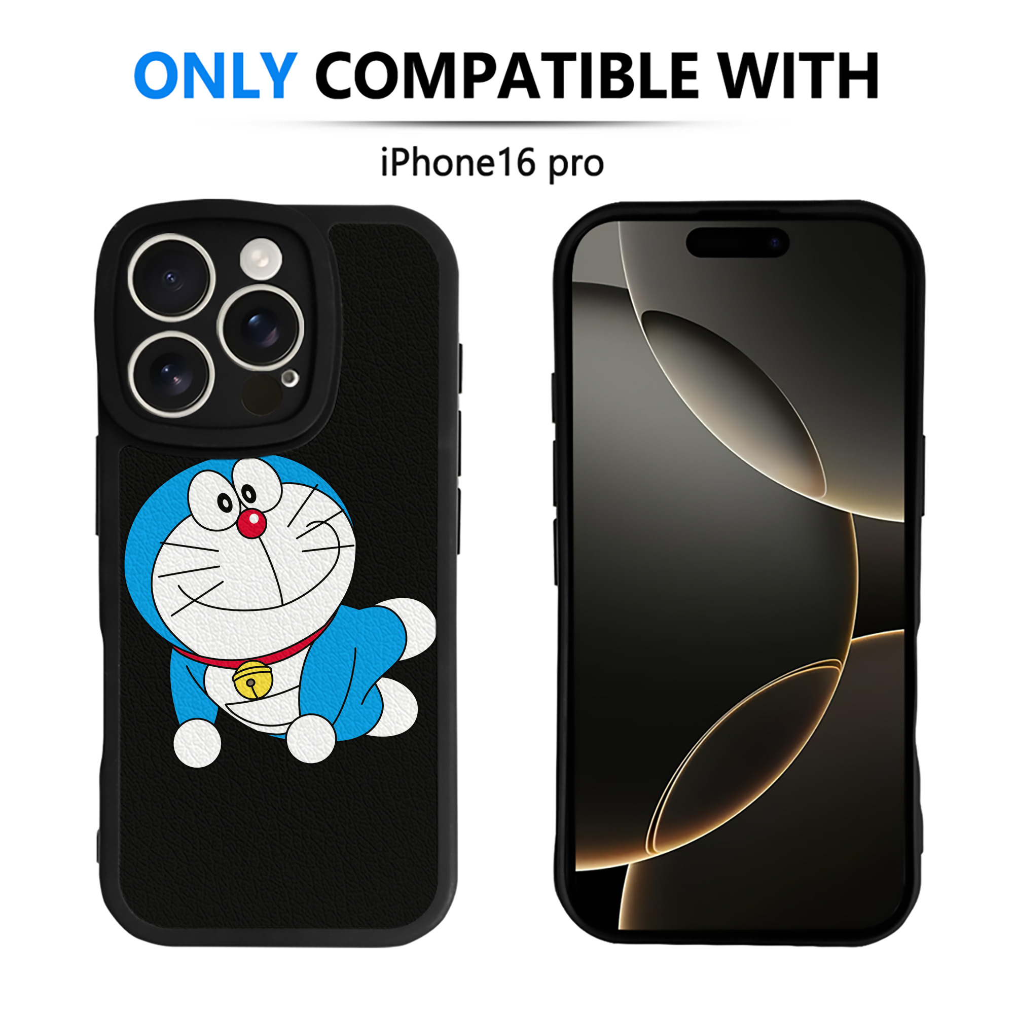 （画像用） ドラえもん Doraemon 【iPhone 16シリーズ対応】シリコンスマホケース（レザー調） 材質：シリコン